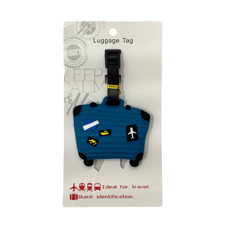 Eitheo Luggage Tags for Kids Luggage Tags with Name & Address Label | Silicone Luggage Tags for Suitcases, Tags for Travel Bags/School Bags Identification tag Colorful Multi (Suitcase Blue) - Image 4
