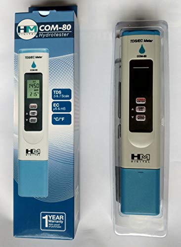 HM Digital COM-80 Electrical Conductivity (EC) and Total Dissolved Solids Hydro Tester, 0-5000 ppm TDS Range, 1 ppm Resolution, 2% Readout Accuracy - Image 4