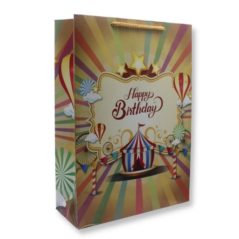 TASCHE TASCHE Carnival Birthday Gift Paper BagsGift Bags For Return Gifts Birthday Holliday Presents 11 8 3 Inches Pack Of 24Multi 