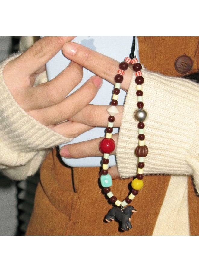 NIBEMINENT Phone Charm/ Chain Strap for Women Girls,Amusement Park Sausage Dog Cell Phone Case Lanyard Wrist Strap