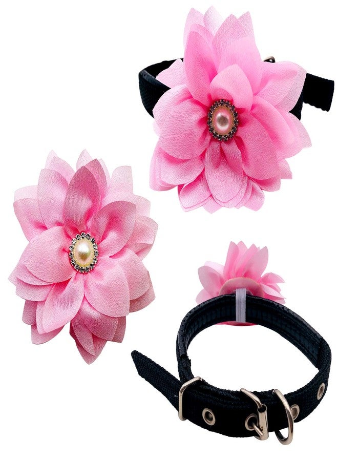 PET SHOW 12pcs Pink Dog Collar Bows and Flowers Attachment for Girls Puppies Cats Female Small Medium Dogs Collars Embellishment Decor for Wedding Birthday Parties Grooming Pet Collar Accessories - Image 4