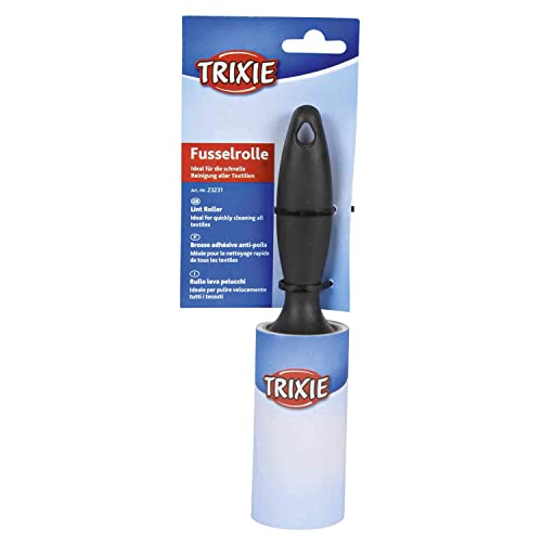 Trixie: - Lint Roller, Fast Removal of Animals Hairs and Fluff from Adhesive Tape | Instant and Easy Way to Get rid of Pet Hair | Suitable for Cleaning Upholstery, Textiles - 60 Sheets Per Roll - Image 1
