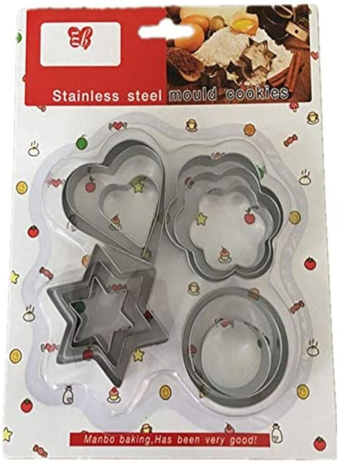 12PCS Stainless Steel Cake Biscuit Cutting Mold DIY Oven Baking Pastry Cookie Moulds Set 