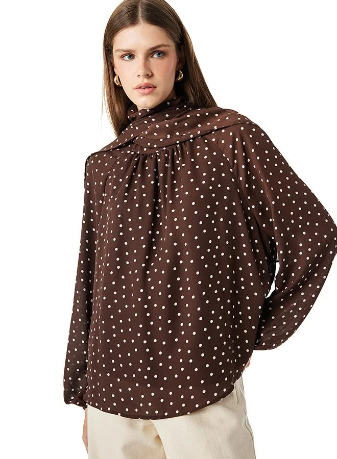 Koton  Polka Dot Chiffon Blouse for Women | Best Price UAE