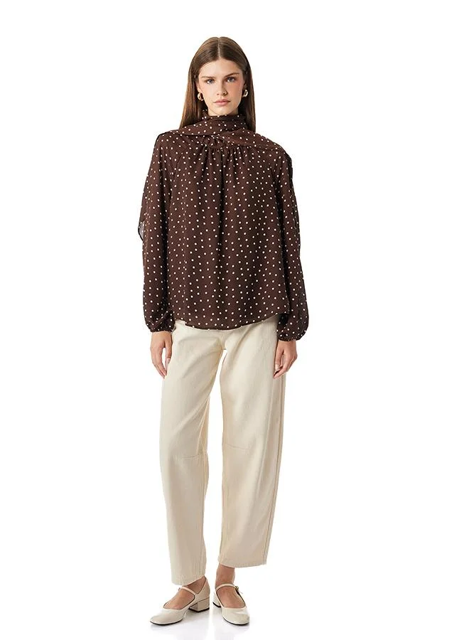 Polka Dot Chiffon Blouse