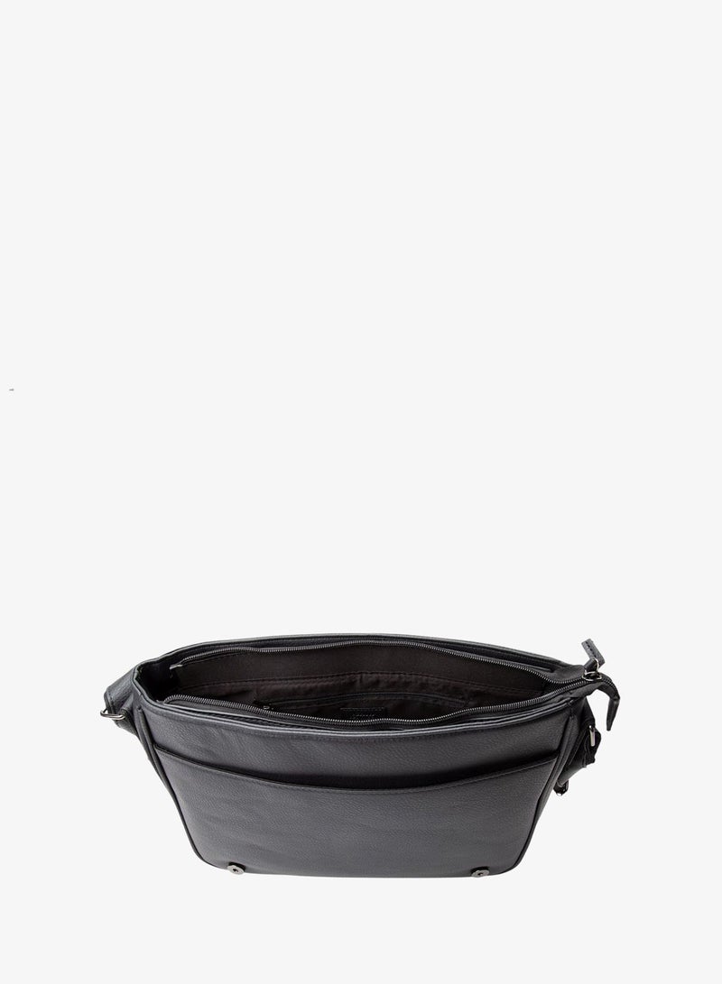 Bata Patterned Crossbody Bag Black - Image 4