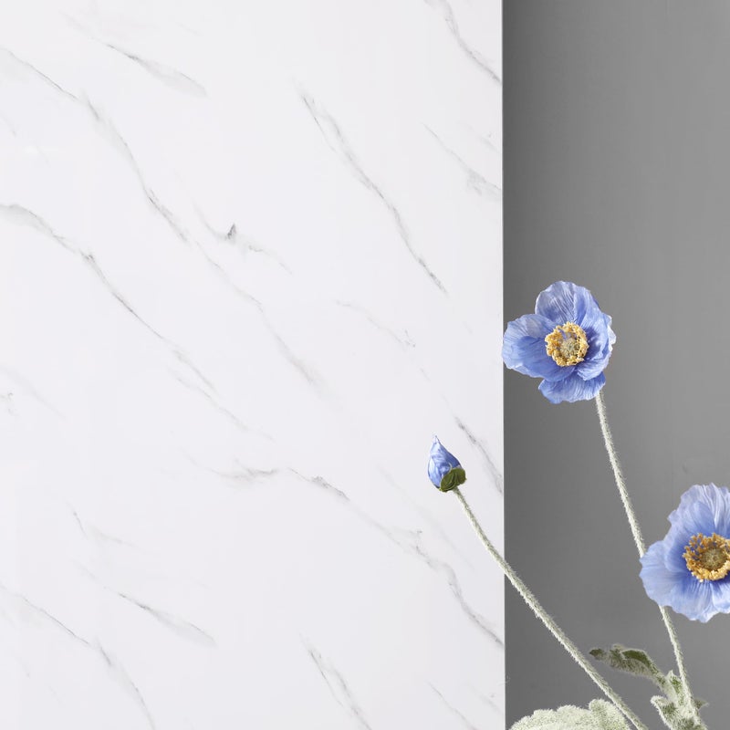Haimin Wall Panels Peel and Stick 10 Pieces 23.6x11.8in (19.4 Sq. Ft. Coverage) Lightweight Backsplash Marble Look Tile (not Real Marble) Ideal for Kitchen Bathrooms Living Rooms Bedrooms (White-LYB) - Image 4