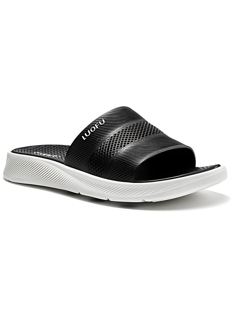 LUOFU Luofu Men’s Slide Slippers | Unisex Shower Sliders | Comfortable Rubber Slip-On Shoes for Indoor/Outdoor Use | Easy-Clean Waterproof Casual Slippers for Men and Women  - Image 1