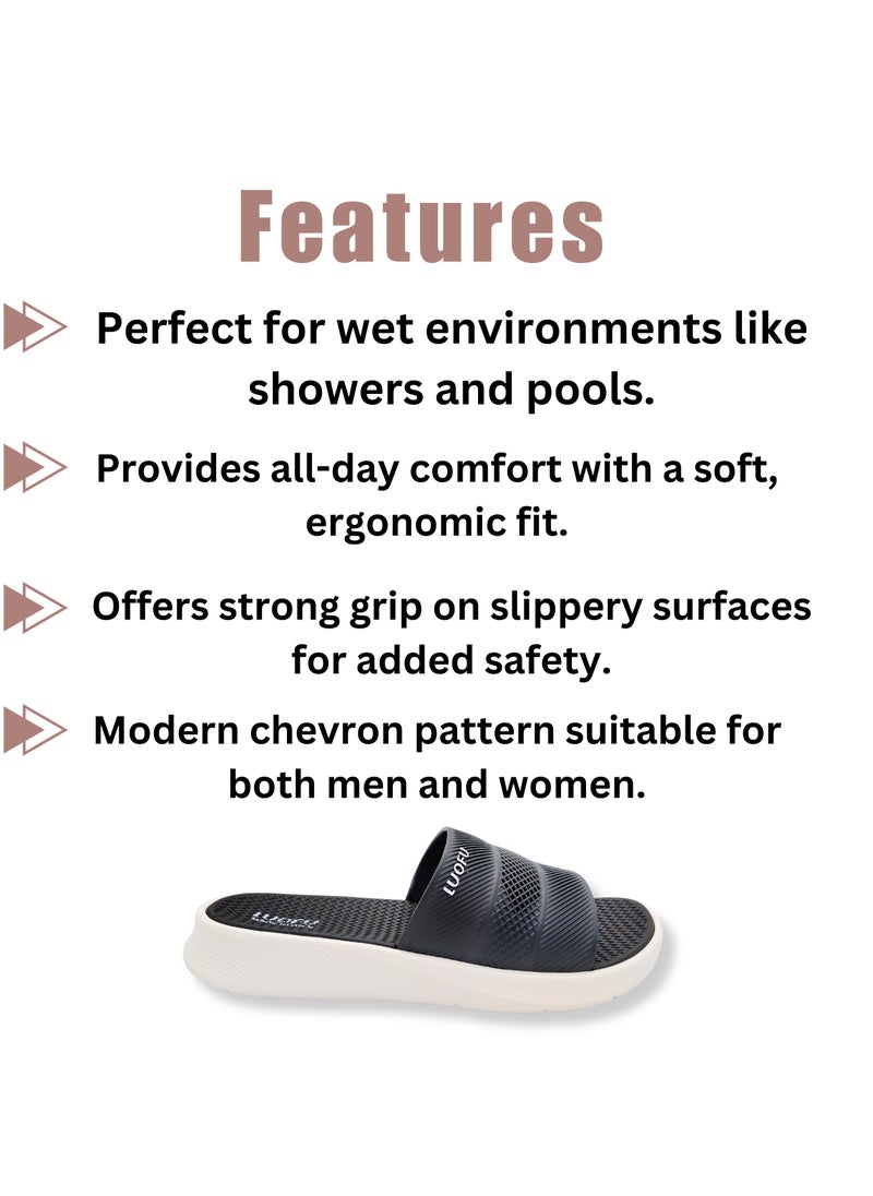 LUOFU Luofu Men’s Slide Slippers | Unisex Shower Sliders | Comfortable Rubber Slip-On Shoes for Indoor/Outdoor Use | Easy-Clean Waterproof Casual Slippers for Men and Women  - Image 4