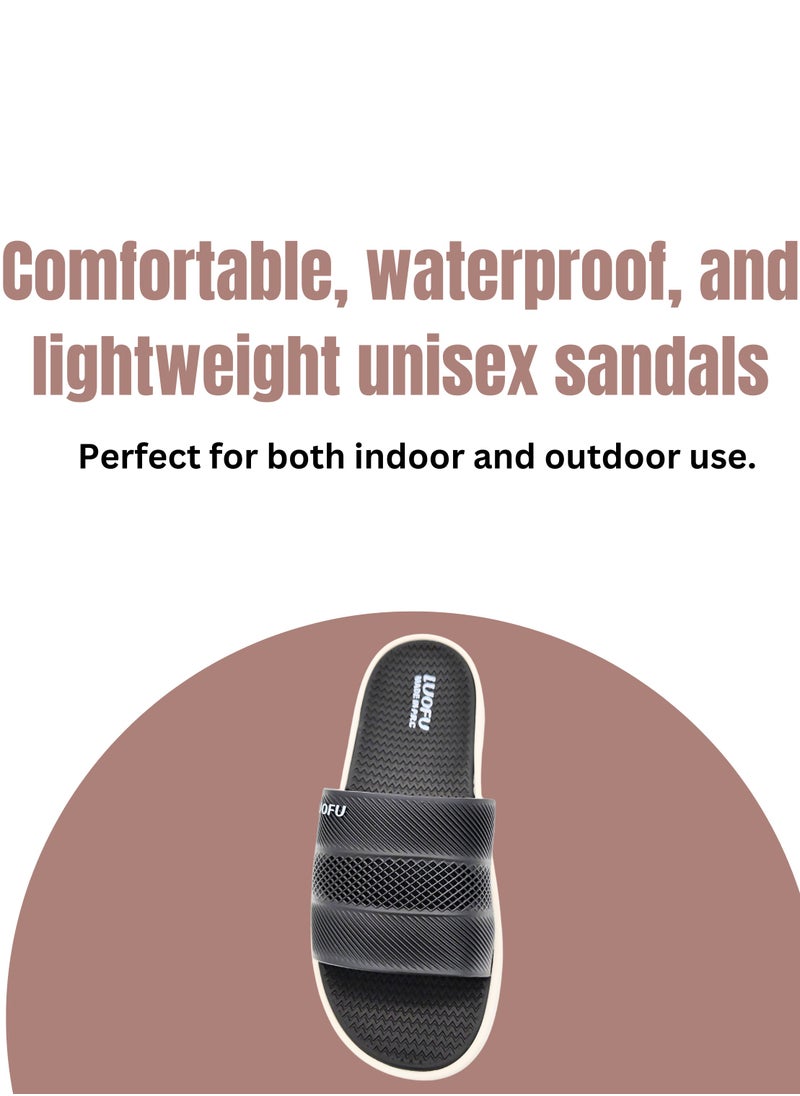 LUOFU Luofu Men’s Slide Slippers | Unisex Shower Sliders | Comfortable Rubber Slip-On Shoes for Indoor/Outdoor Use | Easy-Clean Waterproof Casual Slippers for Men and Women  - Image 5