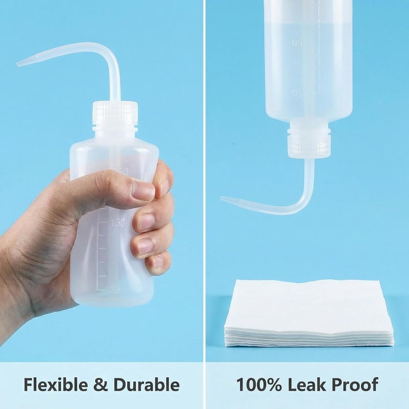 erioctry 2PCS Plastic Clear White Bent Tip Oil Liquid Storage Squeeze Measuring Bottle Wash Cleaning Holder Can Pot Gardening Tools - Image 5