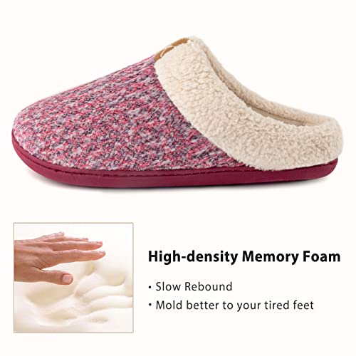 ULTRAIDEAS Women's Indoor Bedroom Slipper with Memory Foam, Gift for Women, Wool-Like House Shoe with Anti-Skid Rubber Sole for Ladies (11-12, Pink) - Image 4