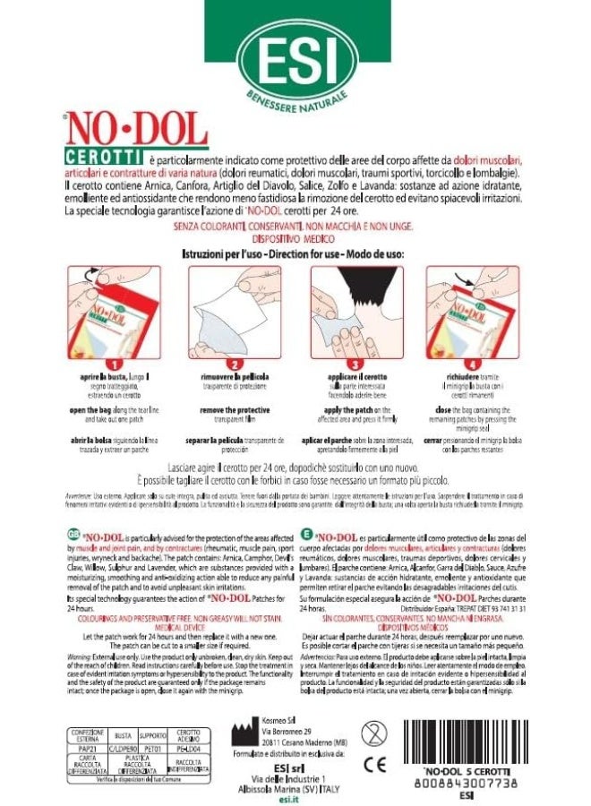 ESI NO DOL Patches For Muscle & Articular Pains - 5 Patches - Image 2