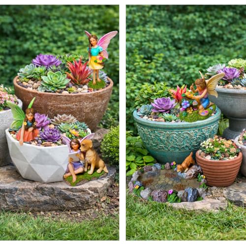 Mood Lab Miniature Garden Decor Decorative Resin Pond Statues 5 pcs Indoor Outdoor Display - Image 3
