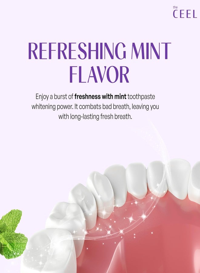 The Ceel Purple Toothpaste for Teeth Whitening with Activated Carbon & Mica Powder - Color Correcting Teeth, Stain & Plaque Remover Oral Care Formula with Mint Flavor - Gentle on Enamel & Gums - 75g - Image 5