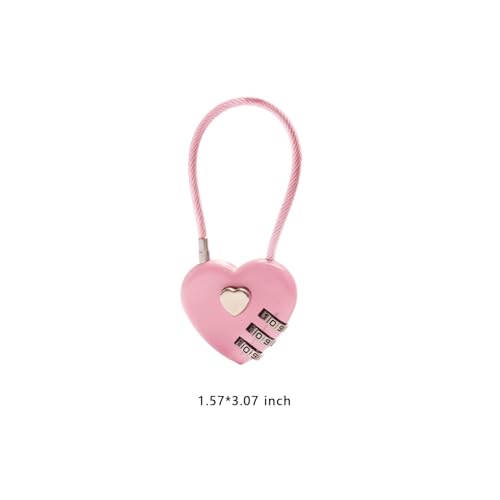Simple polymer 4 Pcs Heart Padlock Small Metal Heart Shaped Padlock Mini Code Lock for Jewelry Storage Box Diary Book,Mix - Image 5
