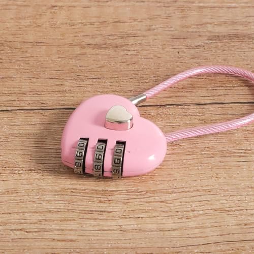 Simple polymer 4 Pcs Heart Padlock Small Metal Heart Shaped Padlock Mini Code Lock for Jewelry Storage Box Diary Book,Mix - Image 2