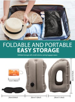 HomarKet Airplane inflatable travel pillow Inflatable neck pillow is used for sleeping to avoid neck and shoulder pain Support the head, neck and waist Suitable for aircraft, cars, buses and offices  - Image 3