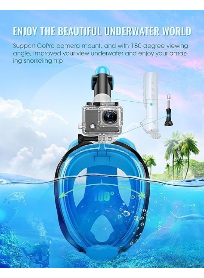 QSHOP 180 Degree Panoramic View Full Face Snorkel Mask Anti-fog and Anti-leak, Suitable for Adults and Kids to Enjoy a Safe and Clear Snorkeling Experience in the Sea or Pool  - Image 4