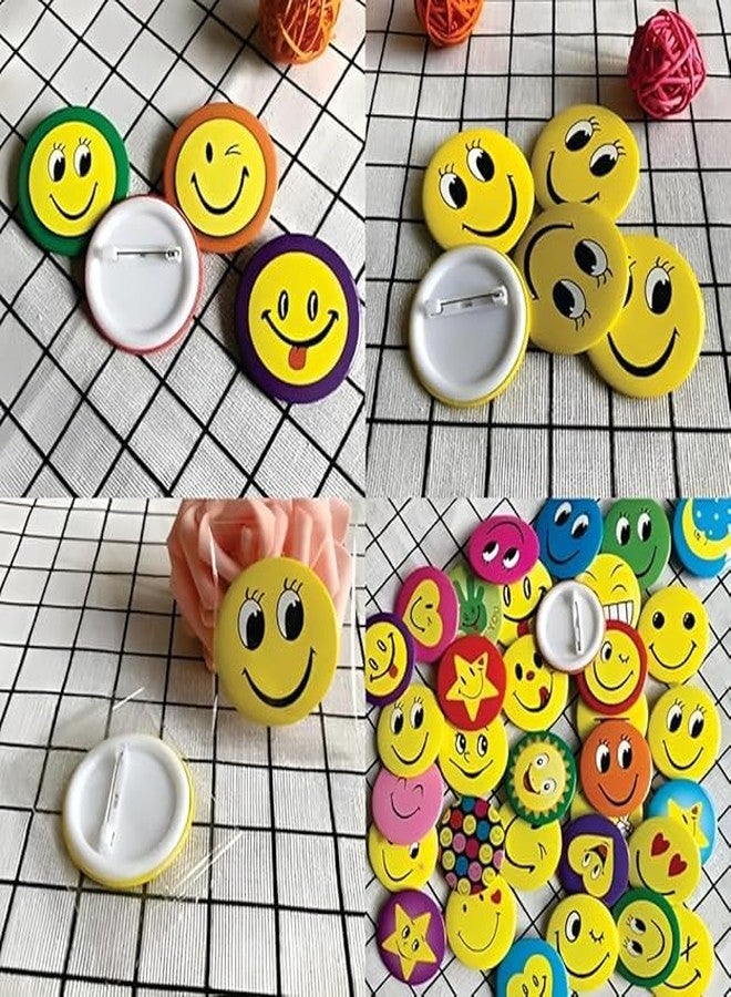 pop colours Smiley Emojij Birthday Party Return Gifts for Kids | Smiley Emojii Expression Pin Badge | Pins Badge Metal Brooch | Set of 30 | Birthday, Office and Theme Party - Image 5