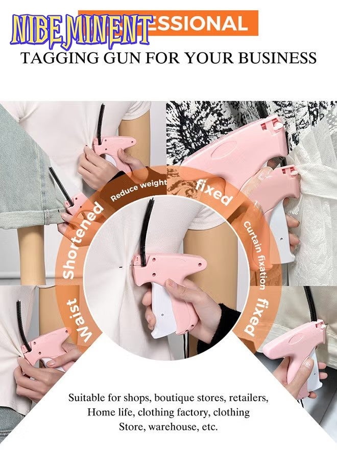 NIBEMINENT Tagging Gun for Clothing, Fine Stitch Mini Stitch Gun for Clothes, Quick Clothing Fixer, Hemming Sewing Tool Kit, Includes 1000 Fasteners, Great for Garment Repair ​(Pink) - Image 5