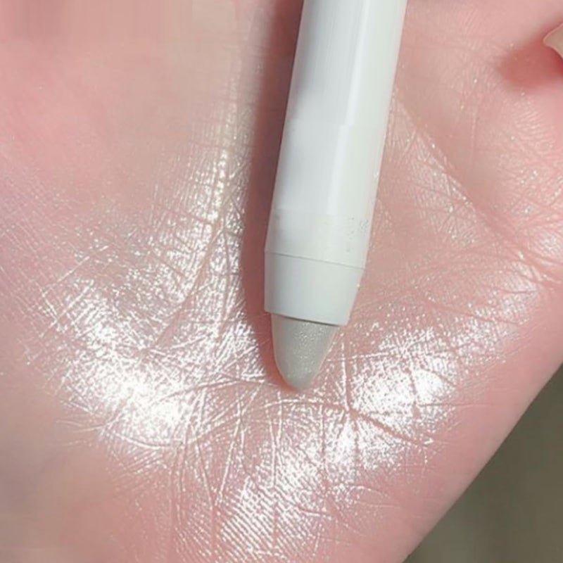 Eye Highlighter Pen Silver Glitter UltraFine Eyeliner Glitter Pen Diamond Highlighter Shiny Eyeshadow Eyeliner Pencil for Eyelid Nose Face Pearlescent 02Diamond