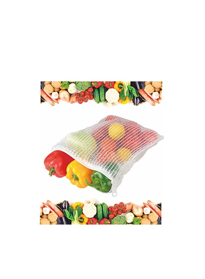 Shalimar Reusable Vegetable Fridge Bag/Multipurpose Bag - Pack Of 6 Bags (Natural), Plastic, Zip-Lock - Image 1
