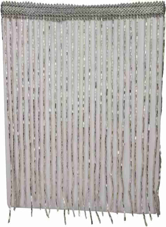 PREMDAS LACES PREMDAS LACE Indian High Class Fashionable Gold Beaded Big Tassel Lace Trim for Designing Dresses and Used for Fabulous Embellishment Looks. 1mtr Packing (Silver) - Image 1