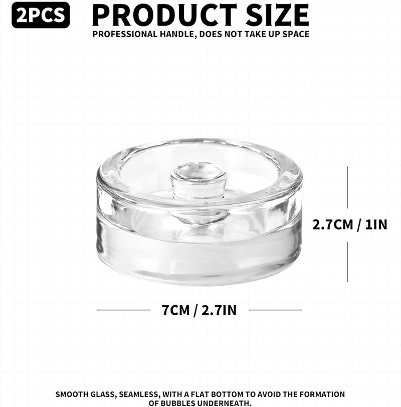 JOBVERT Fermentation Weights,2 Pack Glass Fermentation Weights with Grip Handle,Fermenting Weights for Wide Mouth Mason Jar and Canning Fermenting Pickling Sourkrout - Image 2