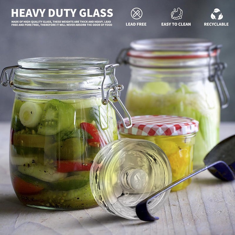 JOBVERT Fermentation Weights,2 Pack Glass Fermentation Weights with Grip Handle,Fermenting Weights for Wide Mouth Mason Jar and Canning Fermenting Pickling Sourkrout - Image 4