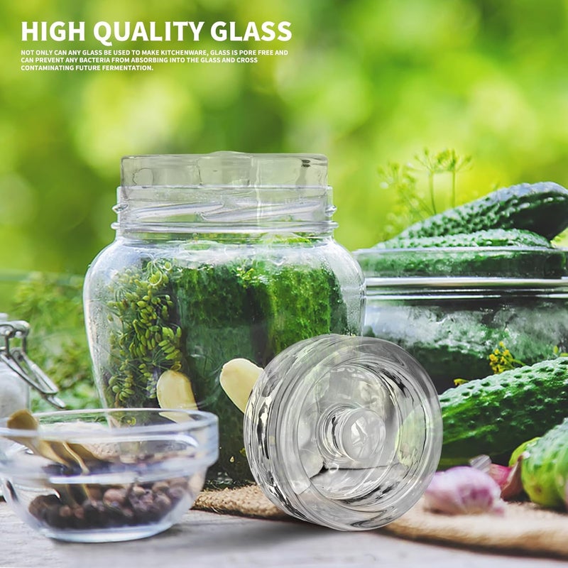 JOBVERT Fermentation Weights,2 Pack Glass Fermentation Weights with Grip Handle,Fermenting Weights for Wide Mouth Mason Jar and Canning Fermenting Pickling Sourkrout - Image 5