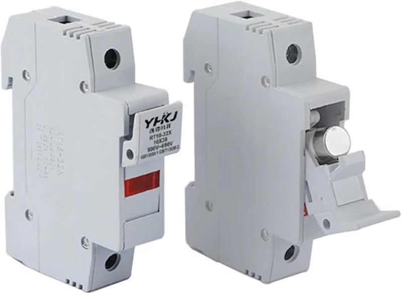 1P 5A Ceramic Fuse Holder Rail Mounting Bottom Adapter 500V RO15 10x38mm - Image 4