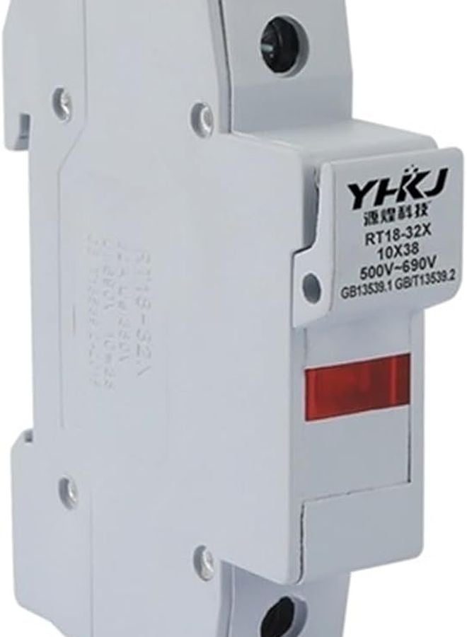 1P 5A Ceramic Fuse Holder Rail Mounting Bottom Adapter 500V RO15 10x38mm - Image 1