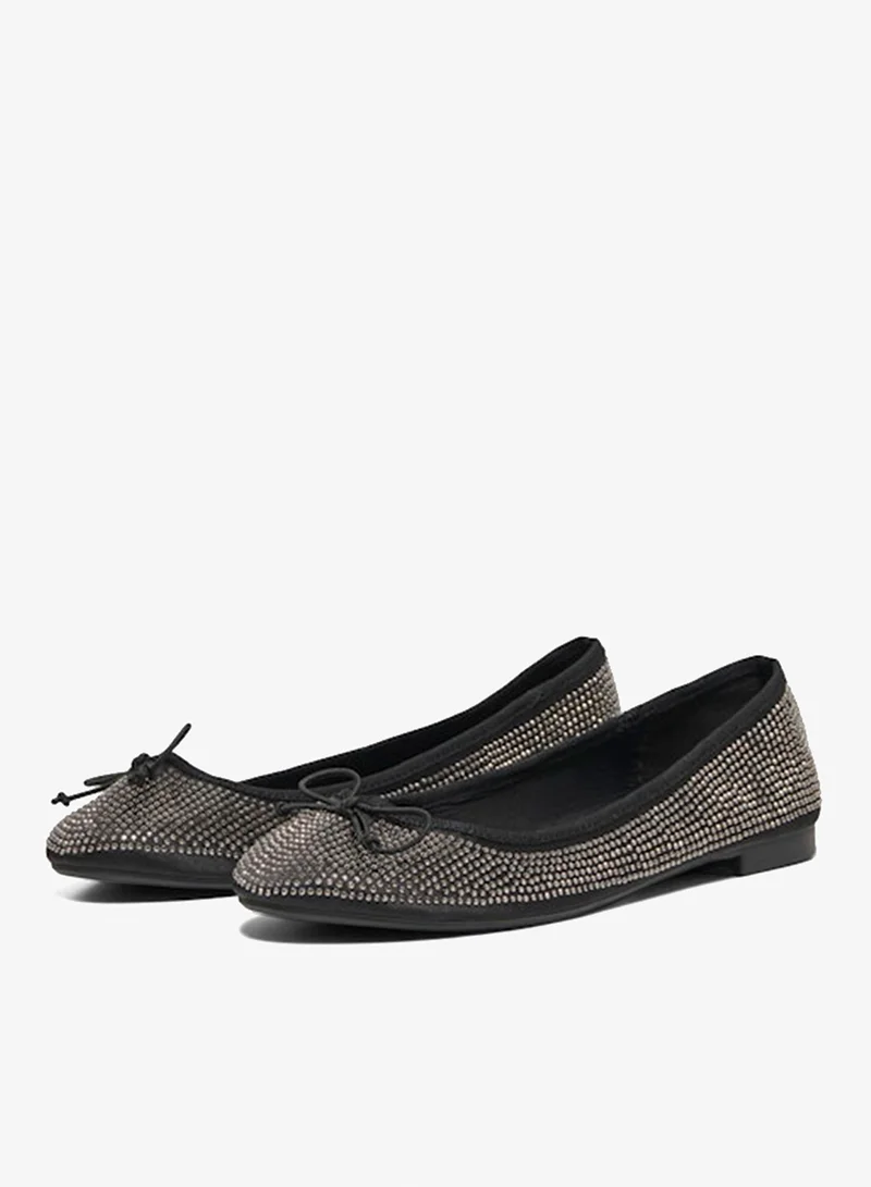 اونلي Textured  Bow Detail Ballerinas