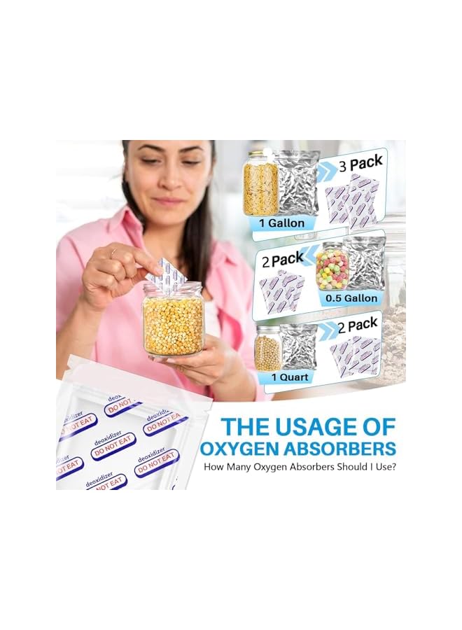 Green Tiger 100 Pack Oxygen Absorbers for Food Storage - Individually Wrapped 2g O2 Absorbers, Food Grade, Long-Term Preservation for Dry Foods, Emergency Storage, Ideal for Grains, Beans, and Dehydrated Foods - Image 3