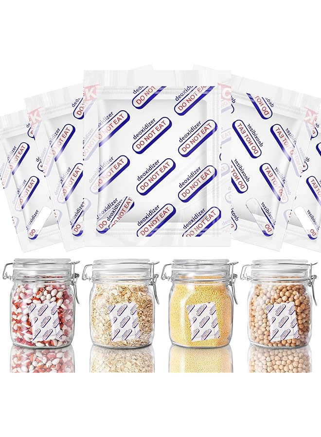 Green Tiger 100 Pack Oxygen Absorbers for Food Storage - Individually Wrapped 2g O2 Absorbers, Food Grade, Long-Term Preservation for Dry Foods, Emergency Storage, Ideal for Grains, Beans, and Dehydrated Foods - Image 1