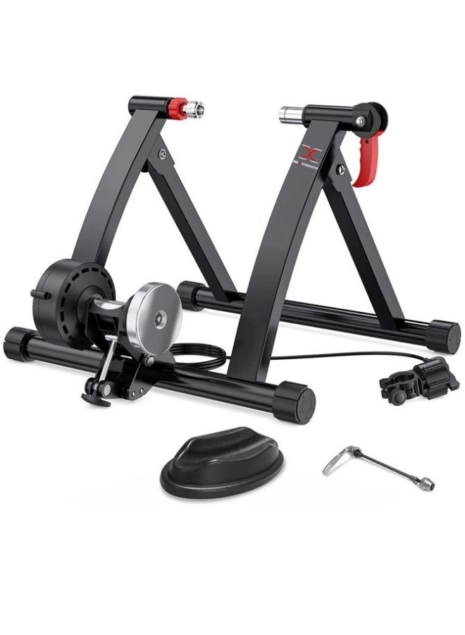 ماكس سترينث حامل دراجة ثابت للتدريب على ركوب الدراجات في الأماكن المغلقة، حامل مغناطيسي ثابت للتمارين الرياضية للدراجات الهوائية الجبلية ودراجات الطرق، حامل دولاب الموازنة - Image 1