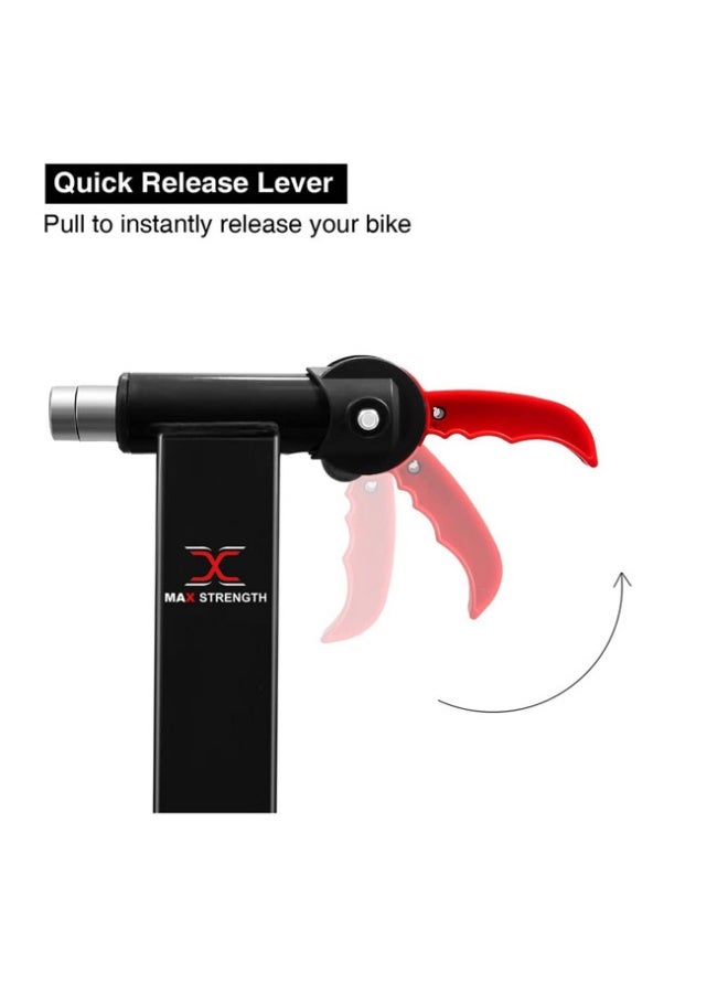 ماكس سترينث حامل دراجة ثابت للتدريب على ركوب الدراجات في الأماكن المغلقة، حامل مغناطيسي ثابت للتمارين الرياضية للدراجات الهوائية الجبلية ودراجات الطرق، حامل دولاب الموازنة - Image 3