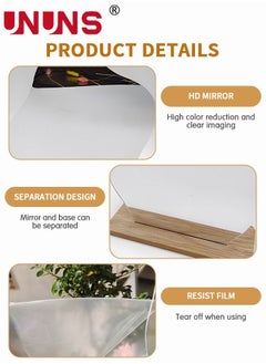 UNUNS Makeup Acrylic Mirror With Stand,Cloud-Shaped Table Mirror With Detachable Wooden Stand,Irregular Shape Mirror Frameless Tabletop For Bedroom,Living Room Decor  - Image 3