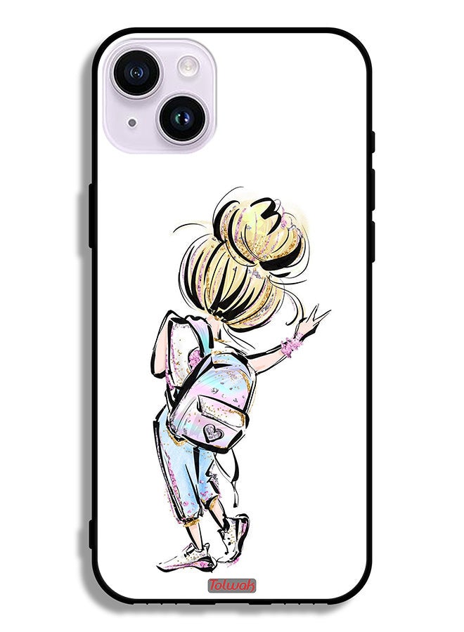 Tolwak Apple iPhone 14 Protective Case Back To School Girl Art - Image 2