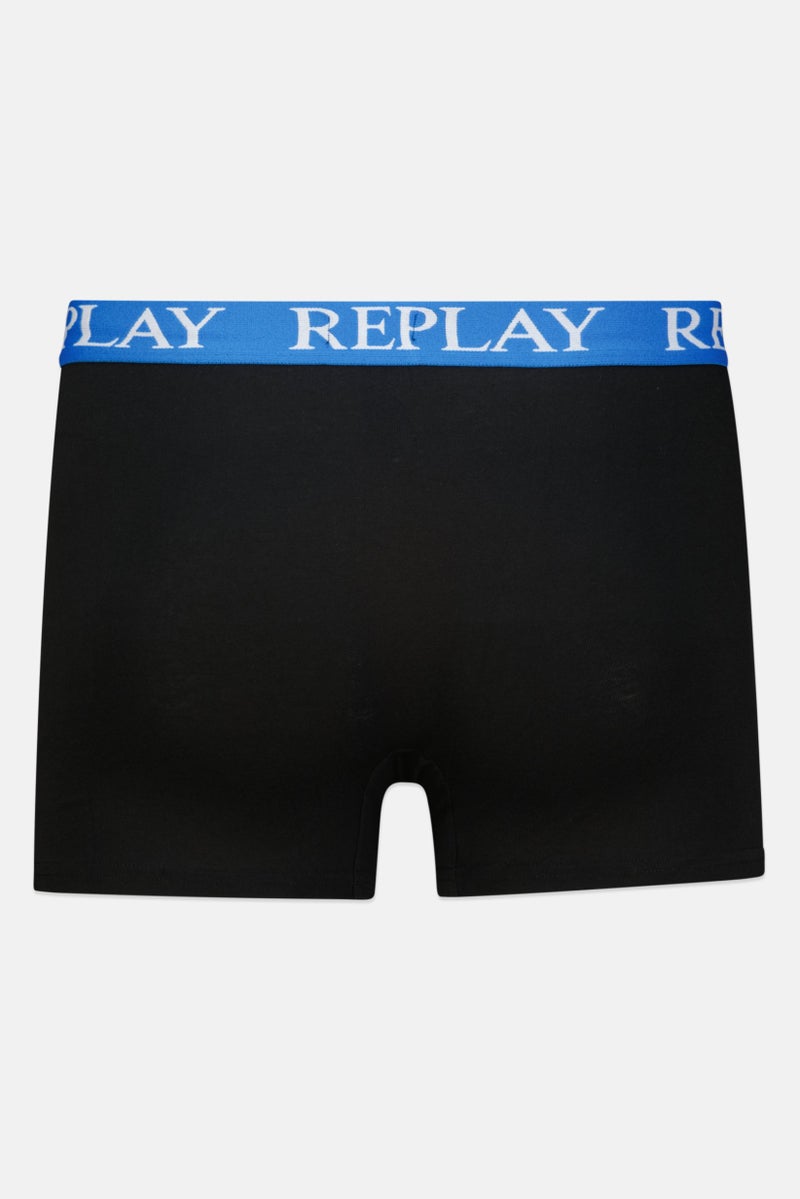 Replay Men 2 Piece Cotton Stretch Trunks, Black - Image 3