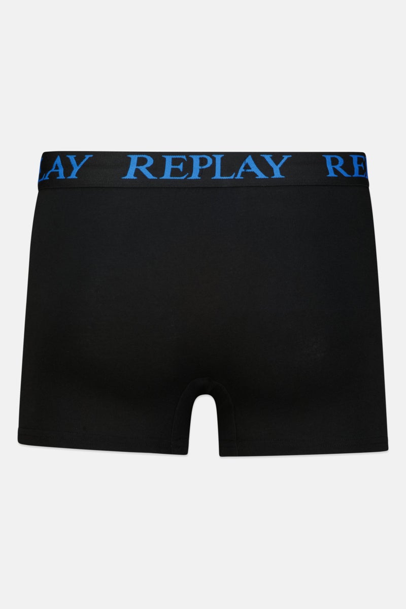 Replay Men 2 Piece Cotton Stretch Trunks, Black - Image 2
