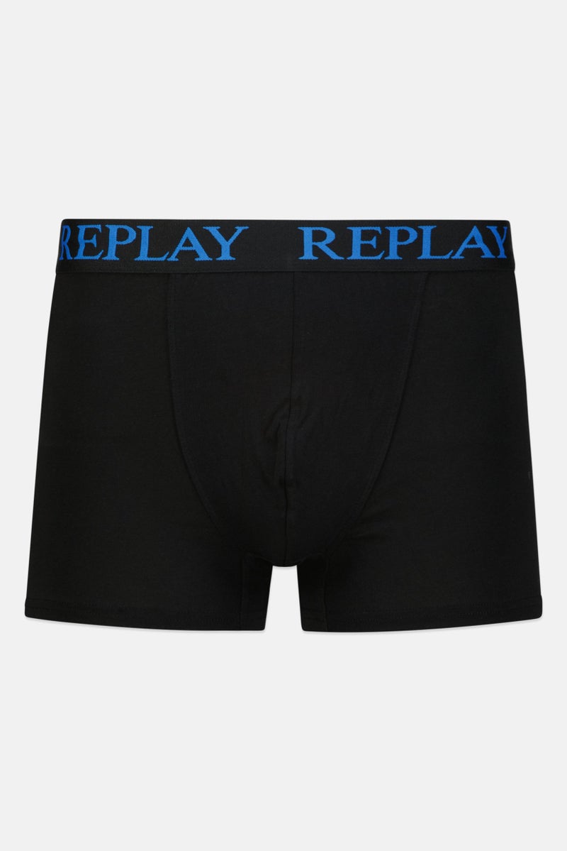 Replay Men 2 Piece Cotton Stretch Trunks, Black - Image 4