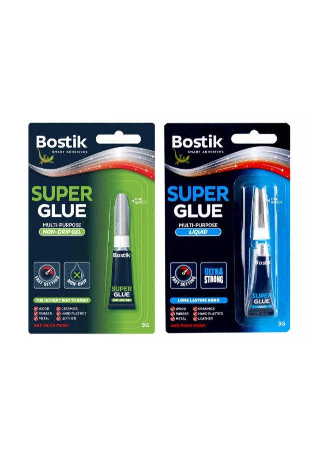 Bostik Bostik Multi-Purpose Non-Drip Gel + Liquid Super Glue Bundle (3 g, 2 Pc.)  - Image 1