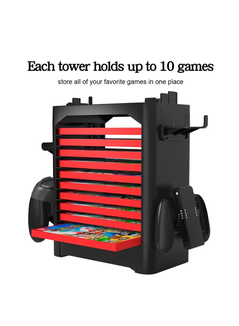 JYS Multi-function Game Storage Tower for Nintendo Switch/OLED/Lite Black  - Image 2