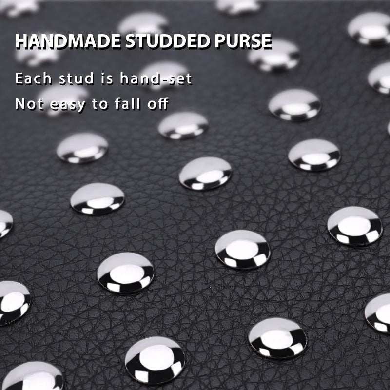 YFGBCX Studded Purses Black Shoulder Bag Y2K Purse for Women Handbag Soft Leather Fall Purse - Image 3