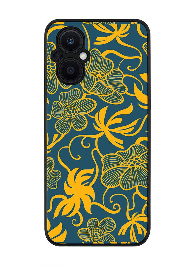 Stylizedd Rugged Black edge case for Oppo Reno7 Z  Slim fit Soft Case Flexible Rubber Edges Anti Drop TPU Gel Thin Cover - Euro Pattern - Image 1
