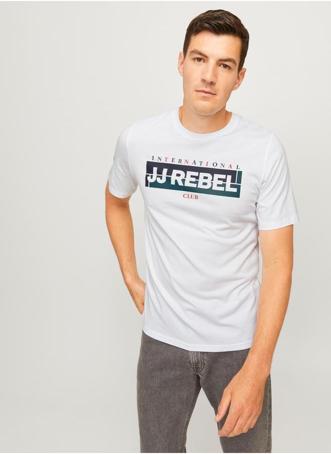 JJ Rebel by Jack & Jones Logo Print Crew Neck T-Shirt  - Image 1