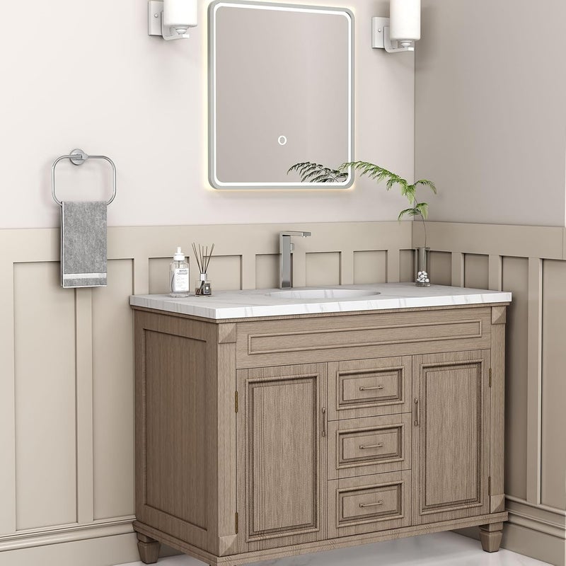 Angle Simple Swivel Towel Ring Chrome, Stainless Steel Hand Towel Rack for Bathroom Wall, Square Holder for Washcloth - Image 2