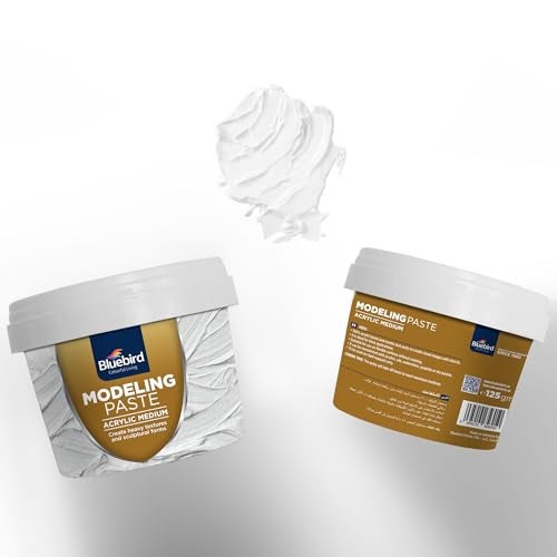 Bluebird Professional Thick Modeling Paste 5.3 Oz / 150GM - High Density, Acrylic Medium - for Texture and Thickness, Dimension Additive (White, 5,3 Oz / 150GM) - Image 5